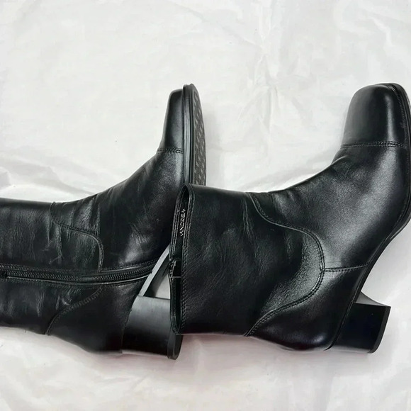 Andrea black textile heels ankle boots size 8 - Picture 6 of 9